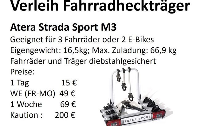 Fahrradträgerverleih